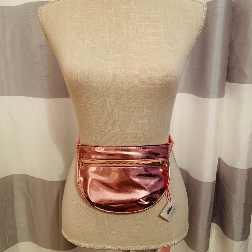 Pink metallic fanny pack